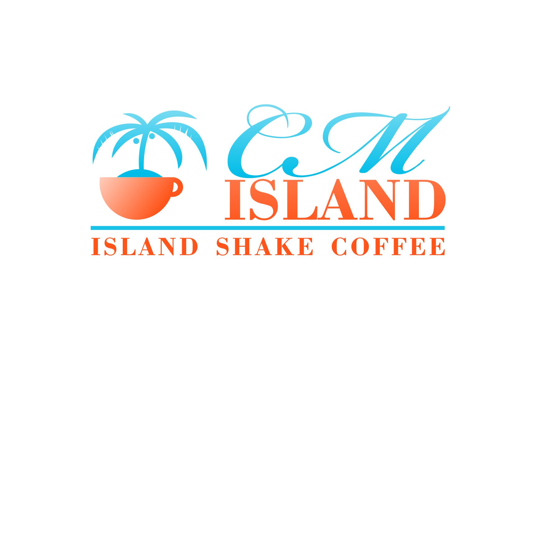 Logo Island shake cofee logo dla kawiarni nadmorskiej na egzotycznych plażach